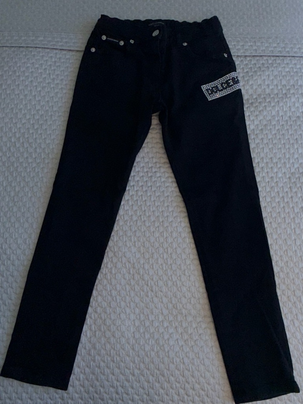 Dolce & Gabbana Kids Jeans in Black with Rhinestone Embellishment